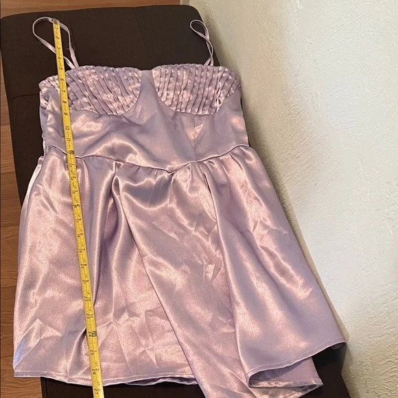 #0942+ Elegant Purple Satin Nightgown - Picture 5 of 11